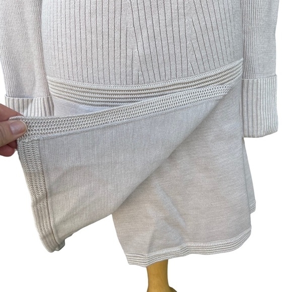 Reiss Zoe Ribbed Knit Sweater Dress Wool Blend Oatmeal NWOT - Picture 7 of 16